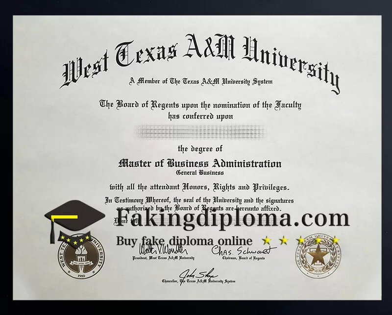 Buy West Texas A&M University diploma