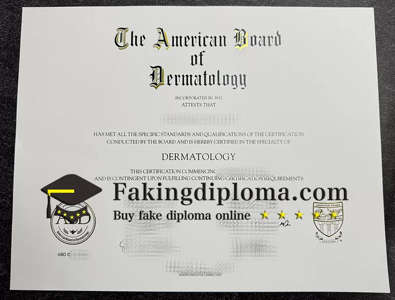 Buy American Board of Dermatology certificate