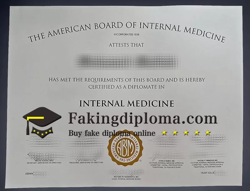 Buy American Board of Internal Medicine certificate, get ABIM certificate