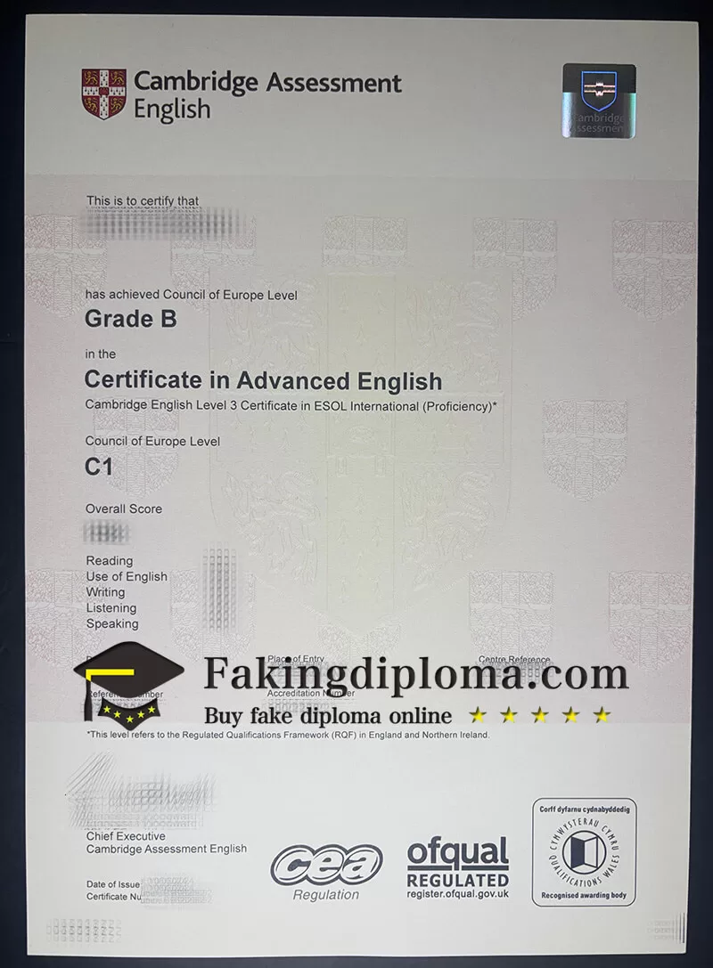 Order Cambridge English Level 3 certificate