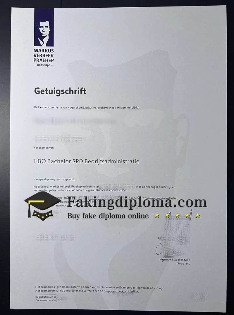 Buy Hogeschool Markus Verbeek Praehep Getuigschrift