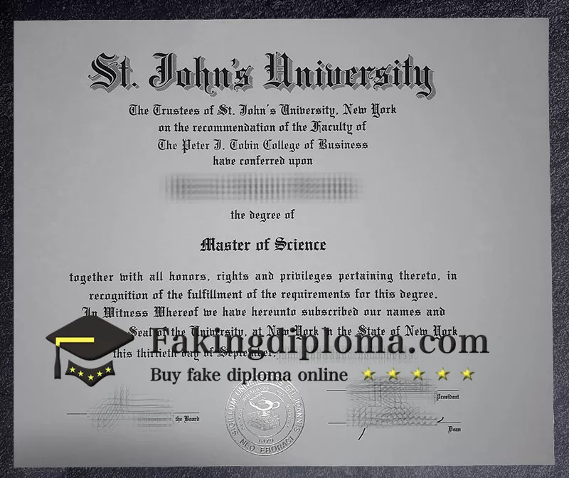 Buy St. John's University diploma