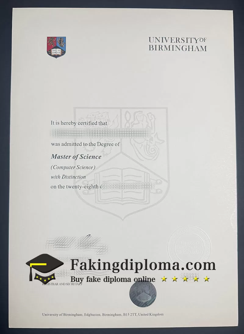 Buy University of Birmingham diploma