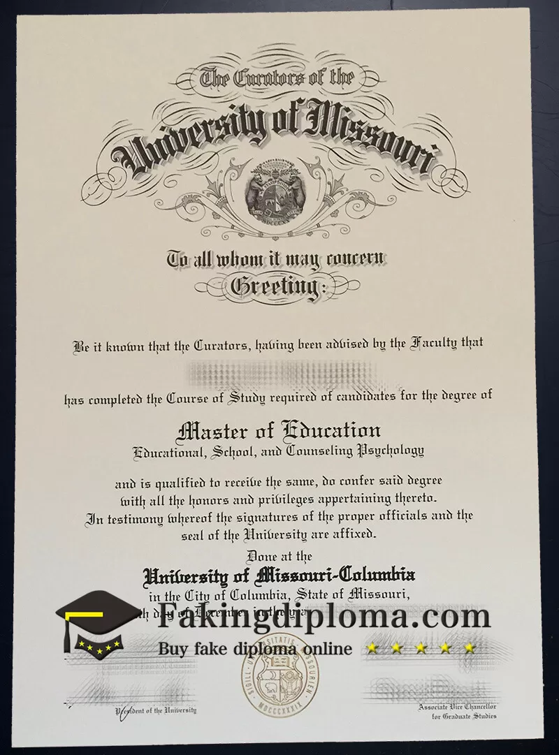 Buy University of Missouri diploma