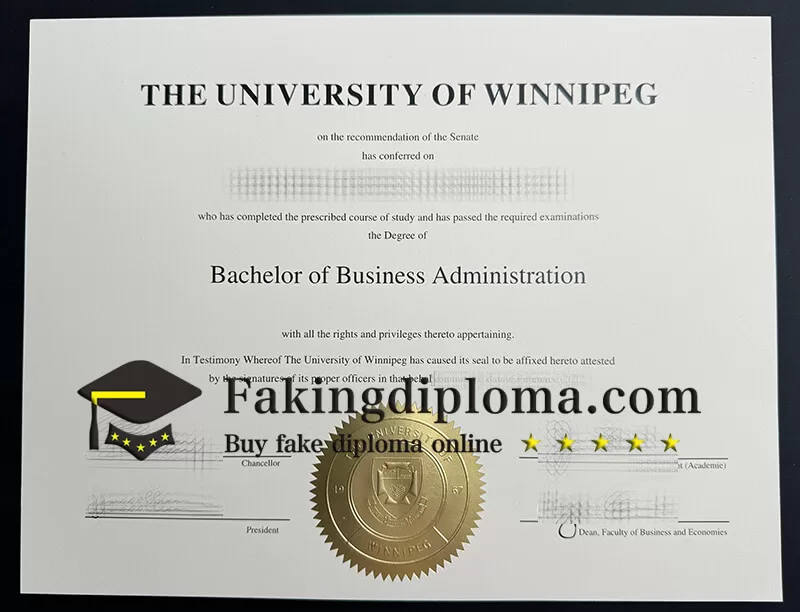 Buy University of Winnipeg certificate