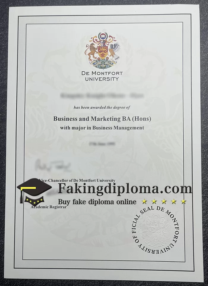 Order De Montfort University diploma