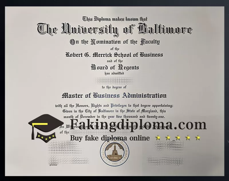 Order University of Baltimore diploma